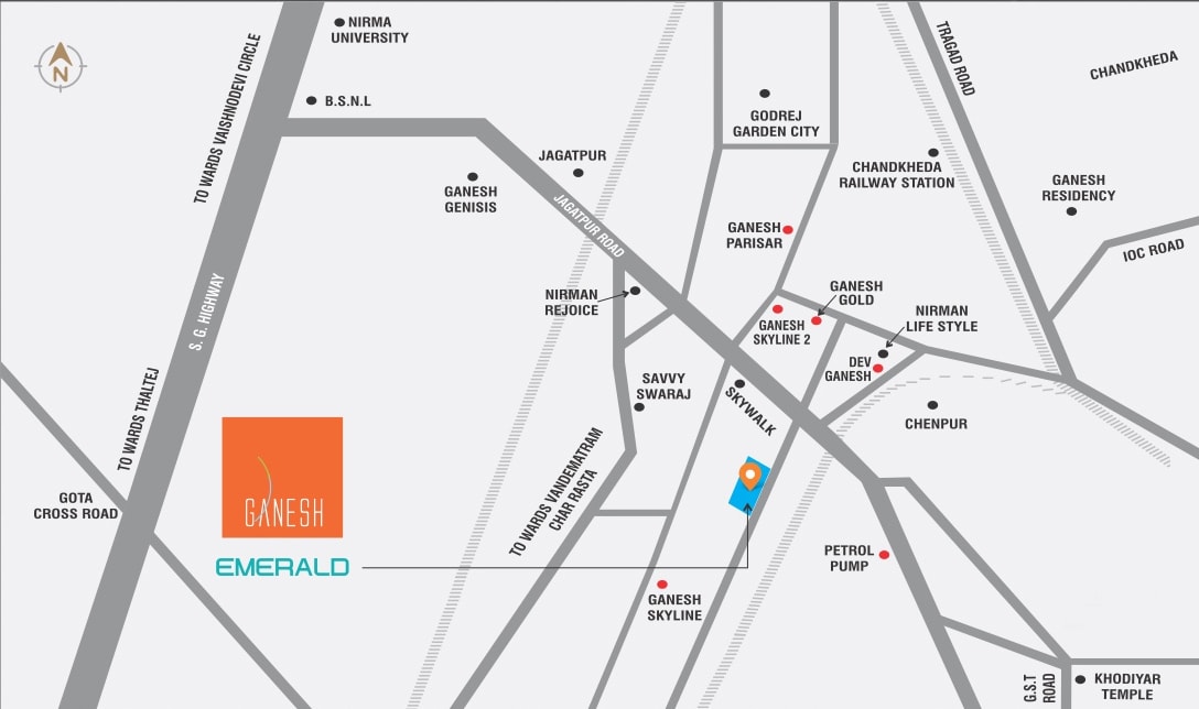 Location of Ganesh Emerald at Jagatpur